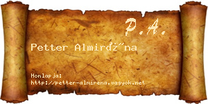 Petter Almiréna névjegykártya